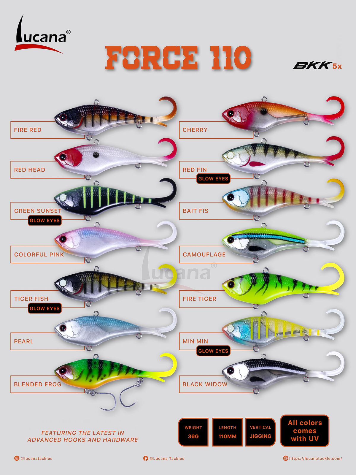 Lucana Force 110 Vertical Jigging Vibe Lure