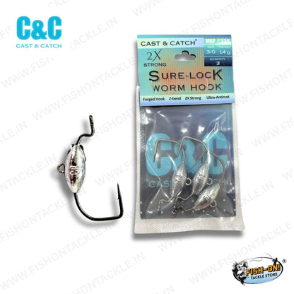 Cast & Catch Sure-Lock Worm Hook – 2X Strong