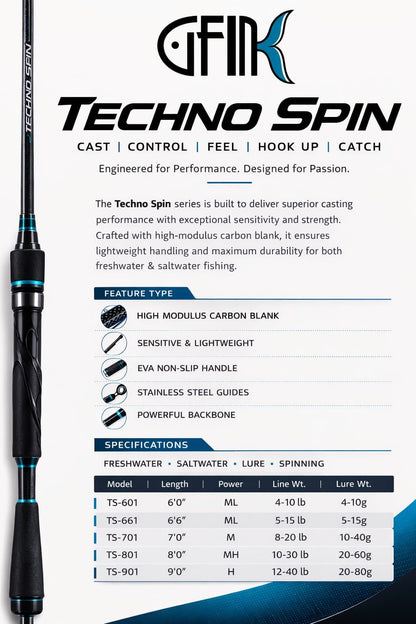 G-fin Techno Spin Spinning Rod