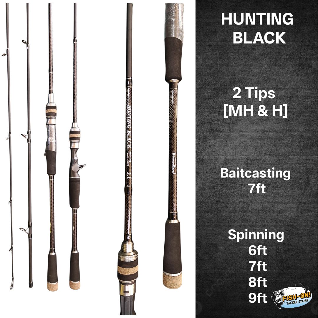 Hunting Black Spinning Rod With Extra Top Section