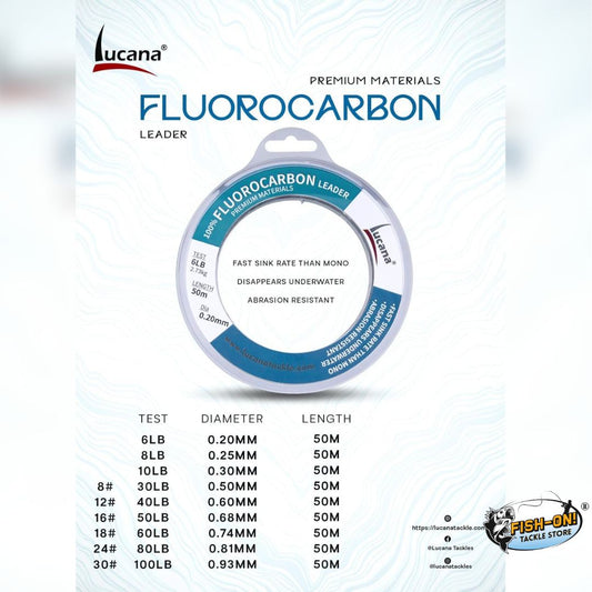Lucana Fluoro Carbon Leader Lines 50m