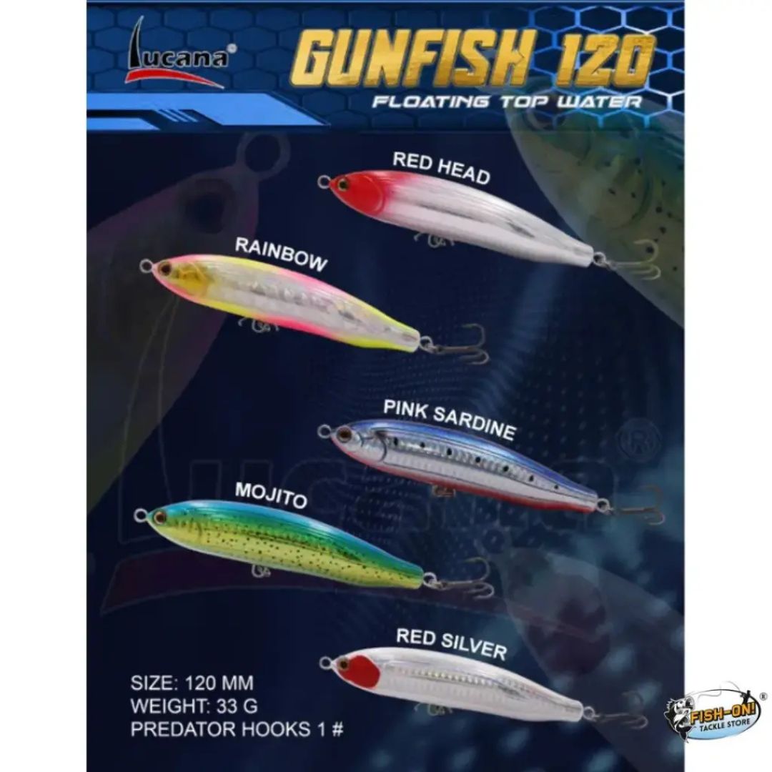 Lucana Gunfish 120mm – Floating 33g Lure with 4X Predator #1 Hooks ...